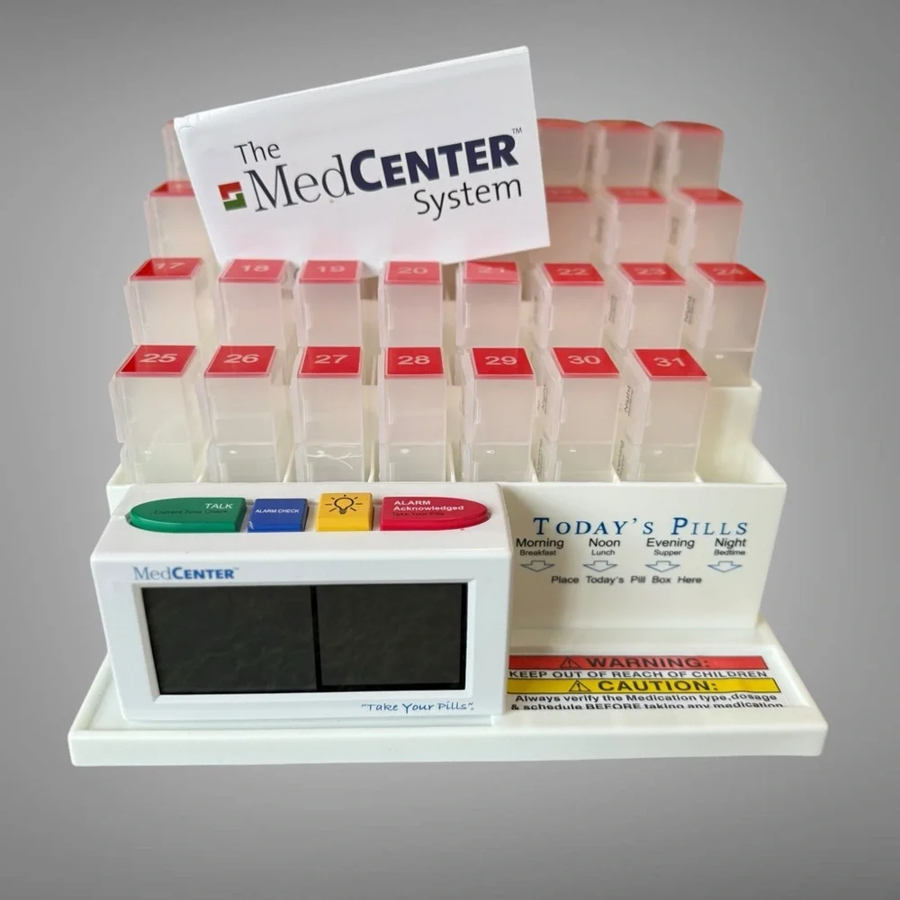 Pill Organizer System with Talking Alarm Clock reminder 4 Times a Day 31 Day NEW - Picture 11 of 15